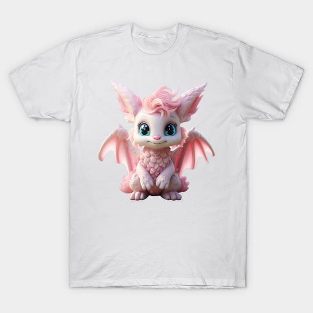 Adorable Baby Cotton Candy Dragon T-Shirt by Cuteopia Gallery